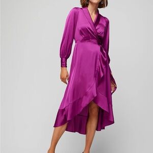 White House Black Market Fuchsia High Low Dress